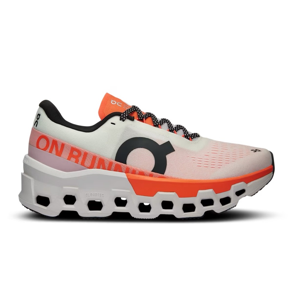 On Women’s Cloudmonster 2 White Orange Pink Size 9